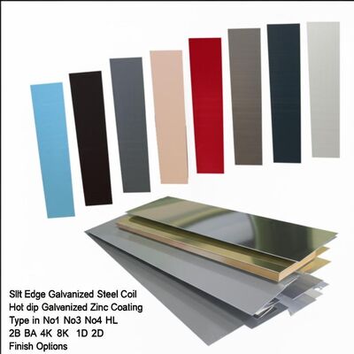 슬리트 엣지 600-1500mm 너비와 No1 No3 No4 HL 2B BA 4K 8K 1D 2D 마무리 옵션